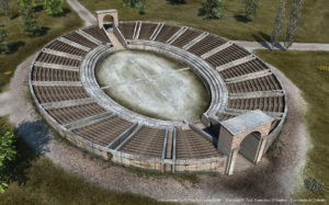 Ricostruzione 3D dell'anfiteatro di Rudiae (Università del Salento)
